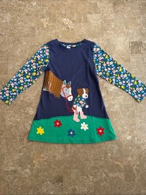 Mini Taylor Long Sleeve dress for girls , dog ,horse , flower print